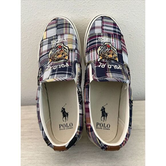 Polo Ralph Lauren Men's Sz 10 Keaton Tiger Patchwork Slip-On Sneakers - Picture 6 of 11
